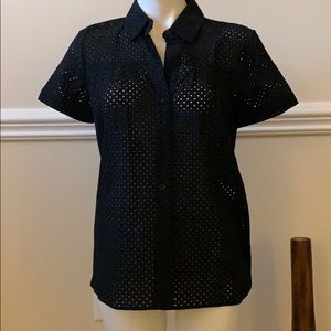 THEORY - Black Short Sleeves Top